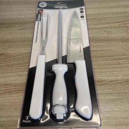 Kit para Cozinha 3 Peças Garfo Faca e Chaira Kala