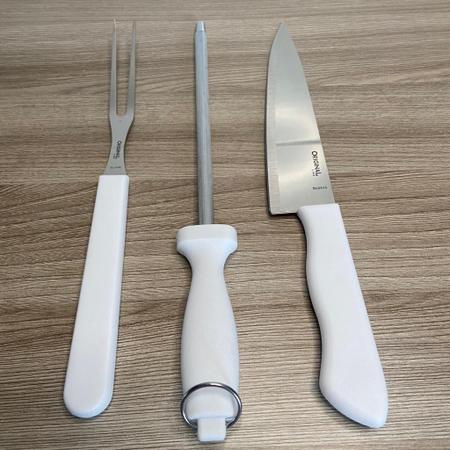 Kit para Cozinha 3 Peças Garfo Faca e Chaira Kala