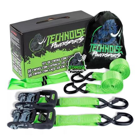 Imagem de Kit de Cintas com Catracas Technoise Powersports - Poli-Seda 3,8cm x 2,4 mts Off-road