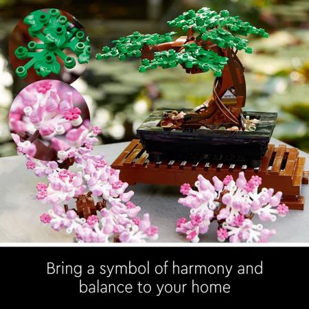 Imagem de Kit de construção de árvore Bonsai LEGO, meditação e exibição, 878 peças