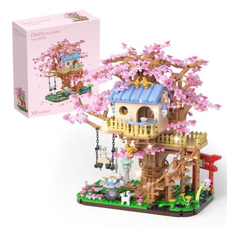 Imagem de Kit de construção HEGOAI Cherry Blossom Tree com 1446 mini tijolos