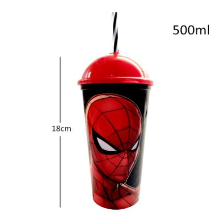 Copo com Canudo Homem Aranha Shake - 500ml - Extra Festas