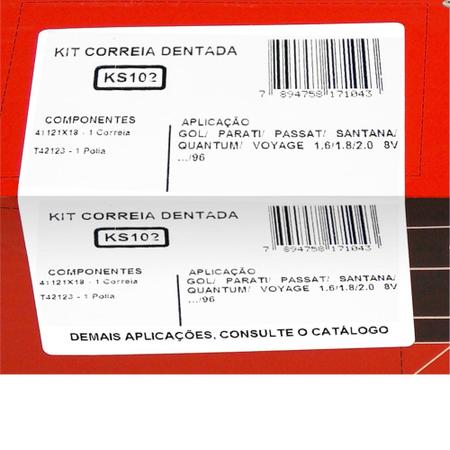 Imagem de Kit de correia dentada Gol / Santana / Quantum - Gates KS102