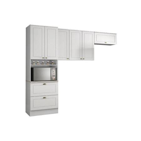 Imagem de Kit de Cozinha Modulada 3 Peças Americana  (2 Armários + 1 Paneleiro) CPT09 Branco - Henn