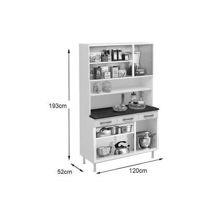 Imagem de Kit de Cozinha Telasul Safira de Aço 120cm Branco