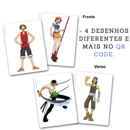 Kit De Desenho One Piece Anime Com 4 Desenhos + QR Code Elka - Kit