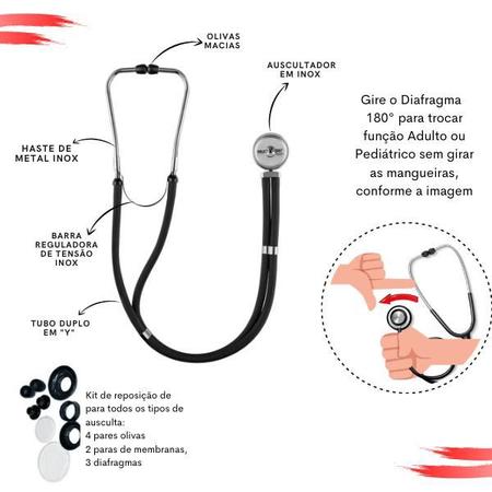 Imagem de Kit de Enfermagem Aparelho de  Pressao Estetoscopio Necessaire Medidor Glicose Multi Estagio Premium