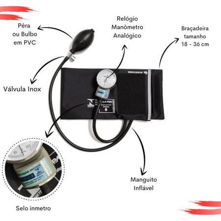 Imagem de Kit de Enfermagem Aparelho de  Pressao Estetoscopio Necessaire Transparente Medidor Glicose Multi Estagio PAMED