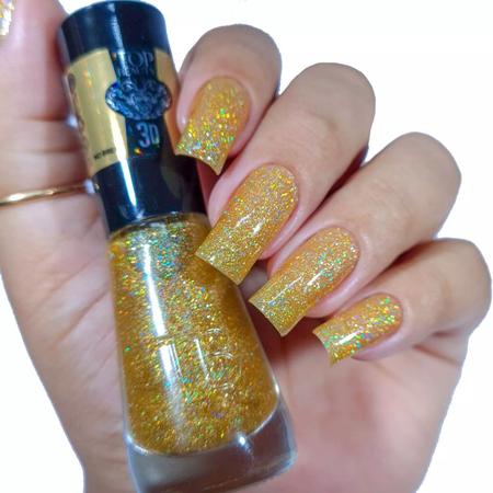 Imagem de Kit de esmalte com gliter holográfico 3D Top Beauty 6 cores