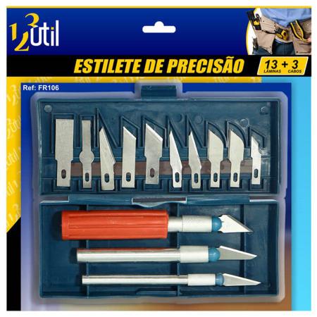 Imagem de Kit De Estilete De Precisão Com 13 Peças Artesanato