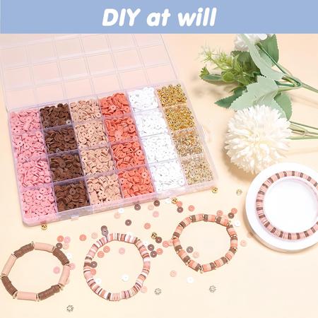 Imagem de Kit de fabricação de pulseiras SEMATA Clay Beads 3200 unidades com contas douradas