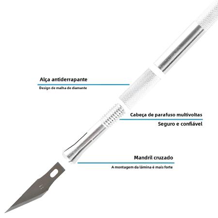 Imagem de Kit De Faca De Metal Antiderrapante Com 40/10 Unidades  11 Lâminas Para Ferramentas Manuais