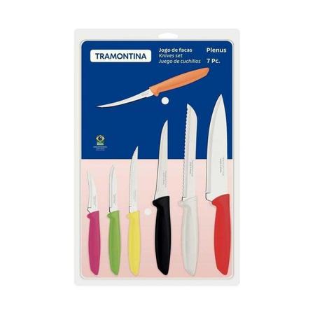 Imagem de Kit de facas 7 peças plenus tramontina coloridas