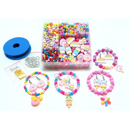 Kit Miçanga Montagem Pulseira Bijuteria Colar Infantil - Focu's Ecomm -  Miçangas - Magazine Luiza