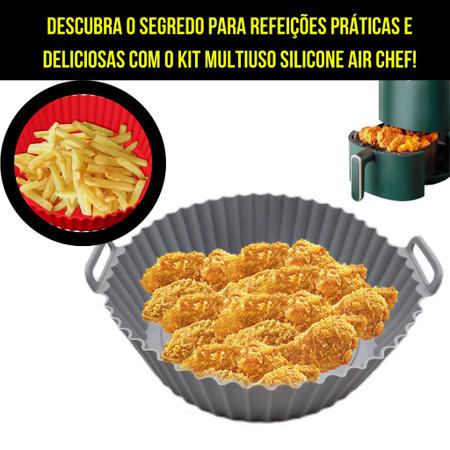 Imagem de Kit De Forma Air Fryer De Silicone Reutilizável Antiaderente