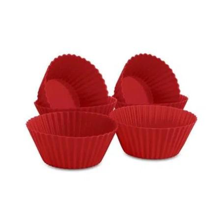 Imagem de Kit de Forma De Cupcake De Silicone Muffins 6pcs Vermelha Multilaser - Ud144