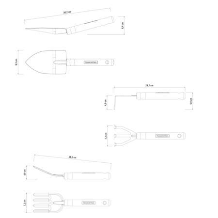 Imagem de Kit De Jardinagem Tramontina Pá + Ancinho + Garfo 3 Peças Aço e Madeira