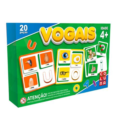 Imagem de Kit de Jogos Alfabetização Escolar Soletrar + Silabas + Alfabeto + Vogais - Coluna