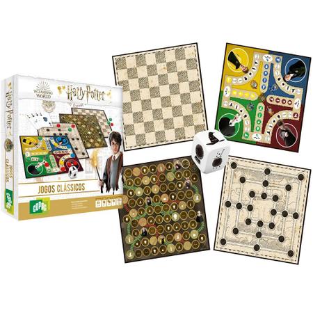 Kit de Jogos Clássicos Ludo Dama Trilha Sobe e Desce Temáticos