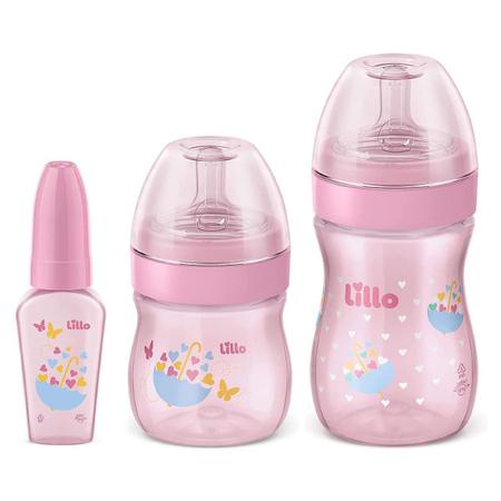 Imagem de Kit de Mamadeira Primeiros Passos 50/150/240ml Rosa - Lillo