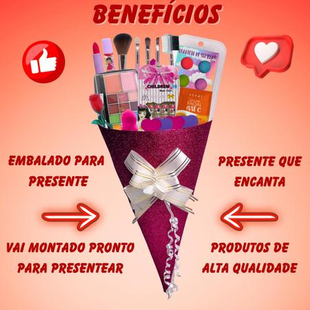 Imagem de Kit De Maquiagem Infantil Buquê Lindo Criança Presente Top