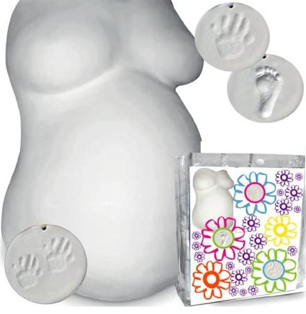 Imagem de Kit de Moldes de Barriga de Barriga de Gravidez Kit de Gravidez, Maternidade de Gravidez, Impressão de Mão do Bebê e Produto de Pegada, 5 Rolos de Gesso e 2 Sacos de Argila de Modelagem