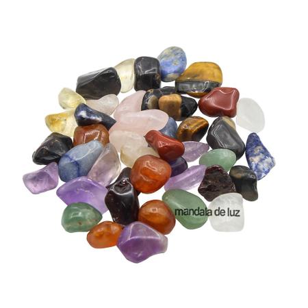 Imagem de Kit de Pedras Mistas Cristais Mix Pedra e Cristal Rolado 200g - P