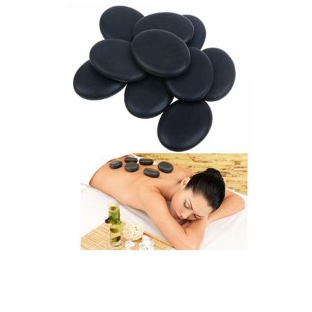 Imagem de  Kit De Pedras Quentes Pretas P/ Massagens 12 UN Basalto Relaxar