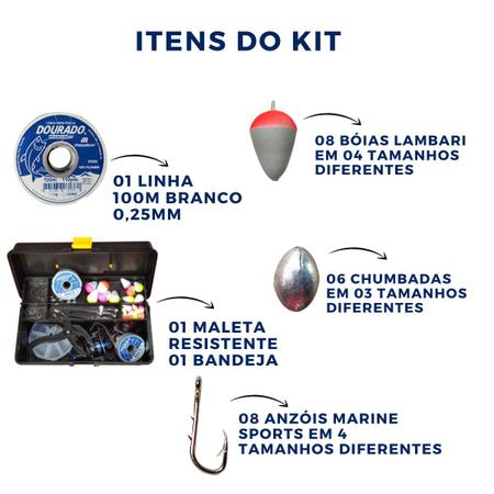 Kit de Pesca Barato Completo com Vara Molinete Maleta e Itens - Docarmo  Pesca
