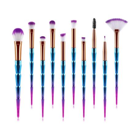 Imagem de Kit de Pincéis de Maquiagem Diamante Azul e Pink