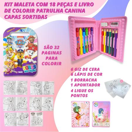 Kit de Pintura Infantil Patrulha Canina com Maleta 18 Peças