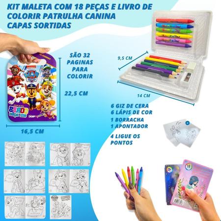 Kit de Pintura Infantil Patrulha Canina com Maleta 18 Peças