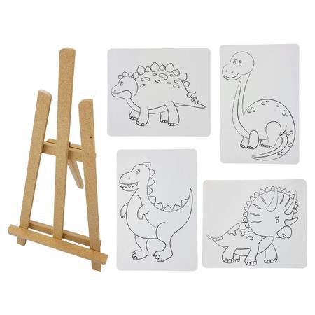 Kit De Pintura Dinos Jogo De Colorir Infantil Dinossauros Nig