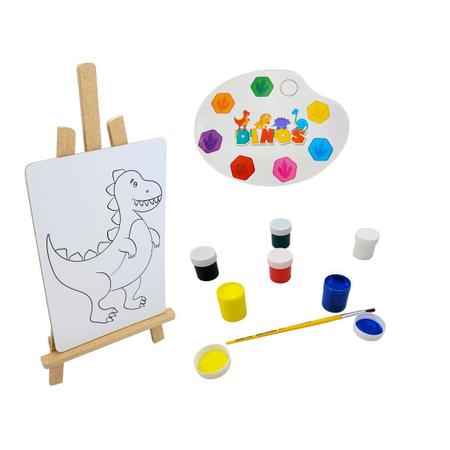 Kit De Pintura Dinos Jogo De Colorir Infantil Dinossauros Nig Brinquedos +  Cavalete Telas Pincel Tintas - Kit de Pintura Infantil - Magazine Luiza