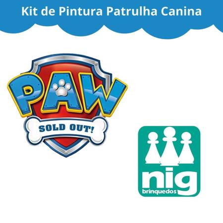 Kit De Pintura Patrulha Canina Educativo Infantil Jogo Educativo