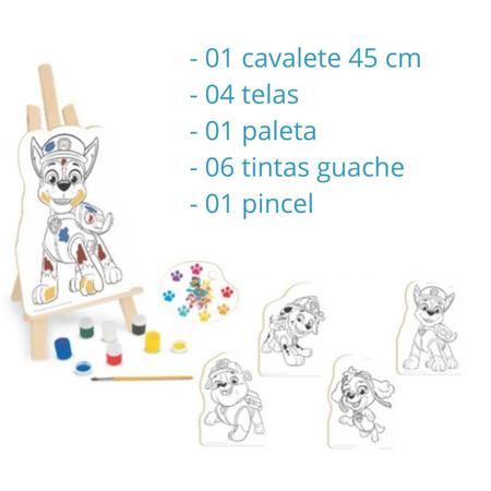 Kit De Pintura Patrulha Canina Educativo Infantil Jogo Educativo Colorir  Tinta Guache Menino Menina - Nig Brinquedos - Jogos Educativos - Magazine  Luiza