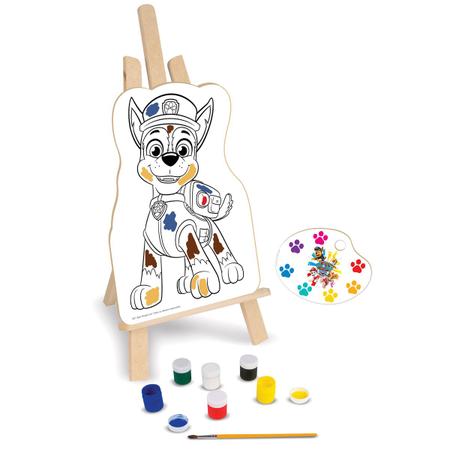 Kit Pintura Patrulha Canina com Cavalete Tintas e Tela Infantil