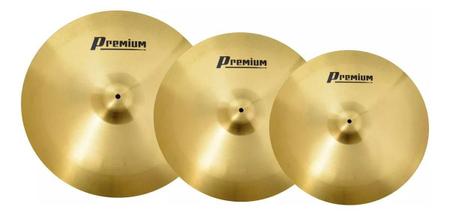 Imagem de Kit De Pratos Premium 14 16 20 Hihat Crash Ride