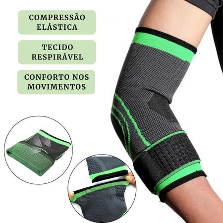 Imagem de Kit de Proteção Cotoveleira e Tornozeleira Ajustável Dor Compressão Esportes
