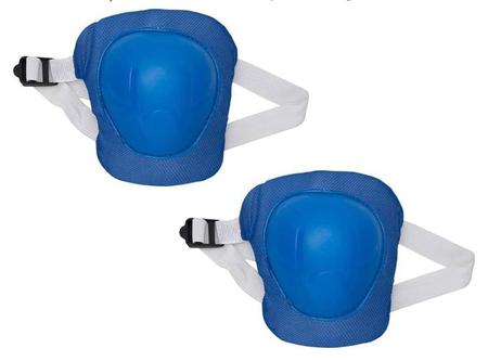 Imagem de Kit De Proteção Infantil Azul Chamas Com Capacete