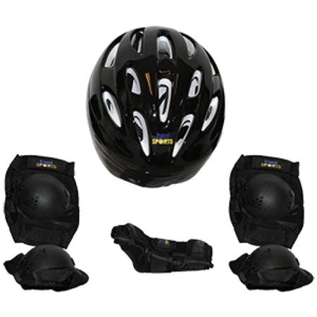 Imagem de Kit de proteção radical com capacete tam. G preto - Bel Sports