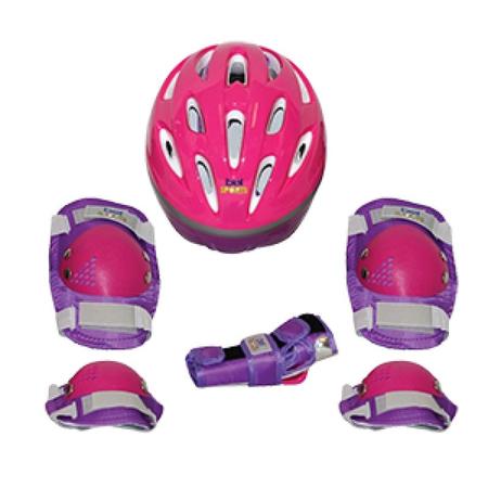 Imagem de Kit de proteção radical com capacete tam. P rosa blister - Bel Sports