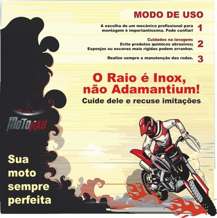 Jogo de Raios Aço Inox Polido 4mm Bace Dianteiro Xtz 125 X Motard