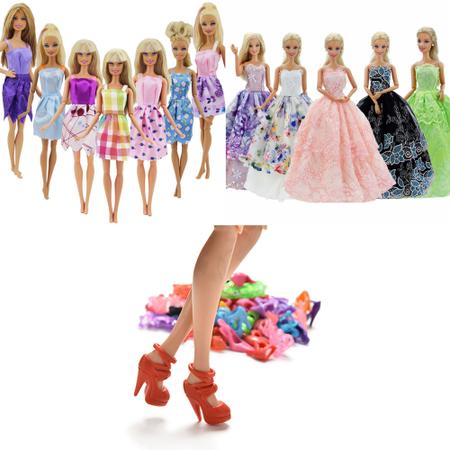 Roupas Roupinhas Boneca Barbie Kit com 03 Vestido Comprido