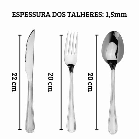 Kit De 36 Peças Talheres Garfos Facas Colheres Conjunto De Mesa Em Aço Inox  Jantar Buffet Grande Faqueiro - Meu Canto Shop