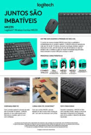 Kit Teclado E Mouse Sem Fio Logitech Mk235 Cinza - Kit Teclado e Mouse -  Magazine Luiza