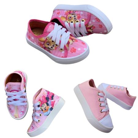 Imagem de Kit De Tênis Infantil Feminino 3 Pares De Bebê Menina Vários Modelos