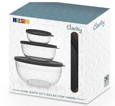 Imagem de Kit de Tigelas Clarity 3 UNIDADES