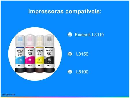 Imagem de Kit De Tintas Original Epson 544 Para Impressoras L1110 L3110 L3150 L5190