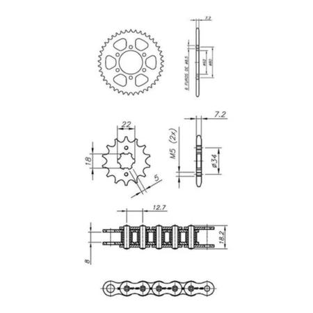 Kit Relação Yamaha Xtz 150 Crosser 2016 2017 Nakata Original - Shop das  Motos